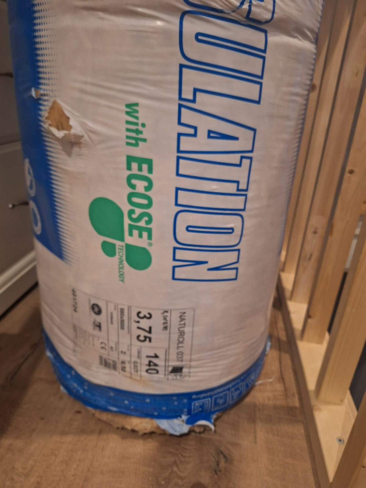 1,5 rol Knauf isolatie glaswol Naturrol 037 140mm, 12 cm of meer, Ophalen of Verzenden, Zo goed als nieuw, 15 m² of meer