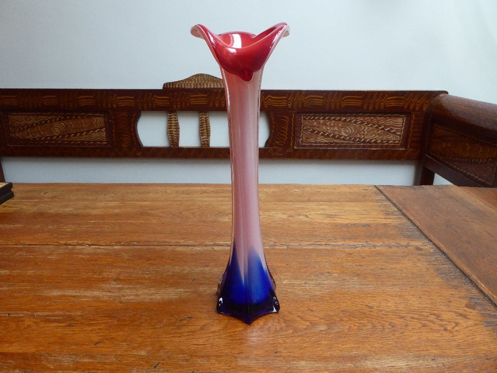 Een vintage Murano kelk vaas, 30 cm., Ophalen of Verzenden
