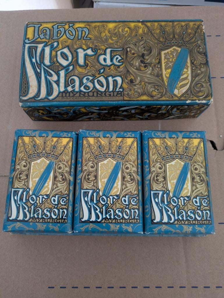Vintage Jabón Flor de Blasón zeepjes in originele doos, Ophalen of Verzenden