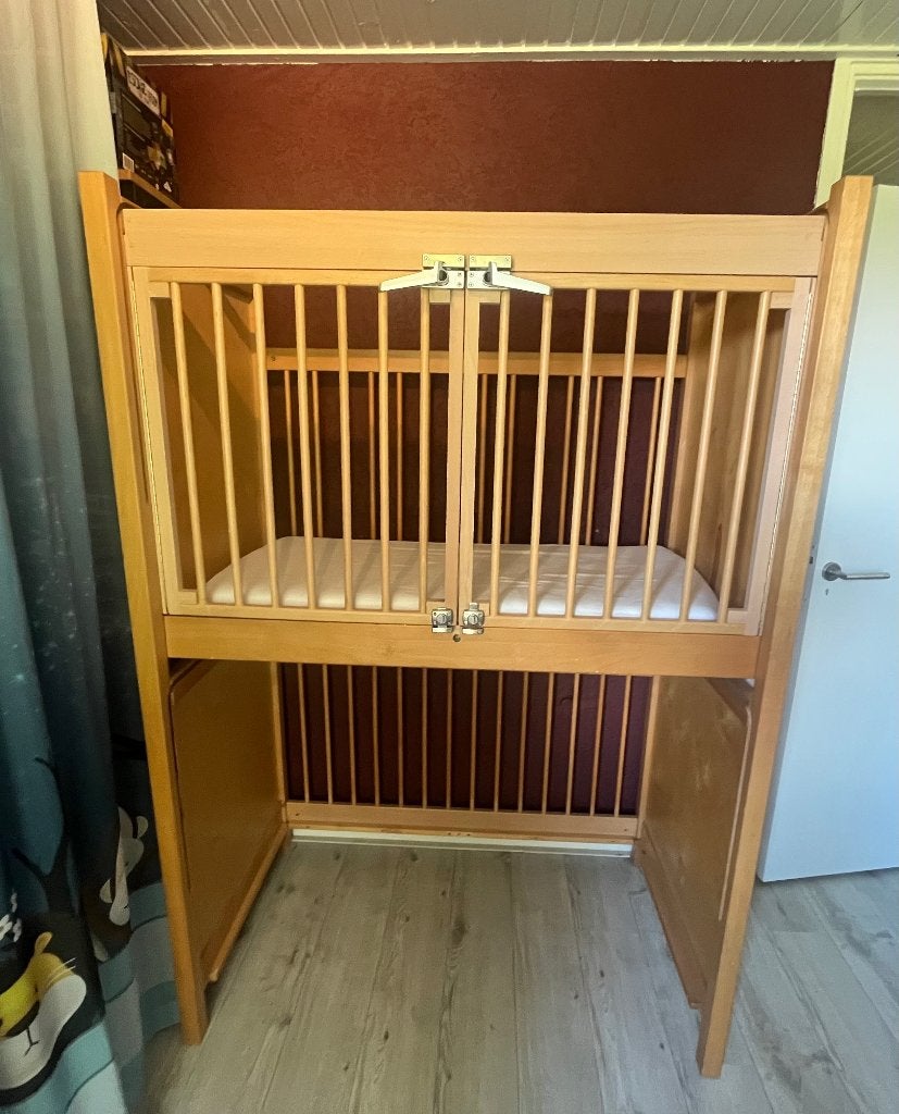 Duo bed kinderen 120x60, Ophalen, Gebruikt, Ledikant
