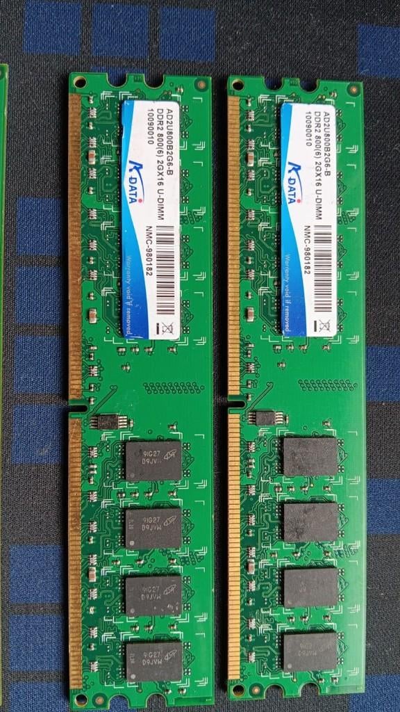 2x 2GB DDR2 800MHz Dual Channel Kit Adata, Ophalen, Gebruikt, DDR2, Desktop