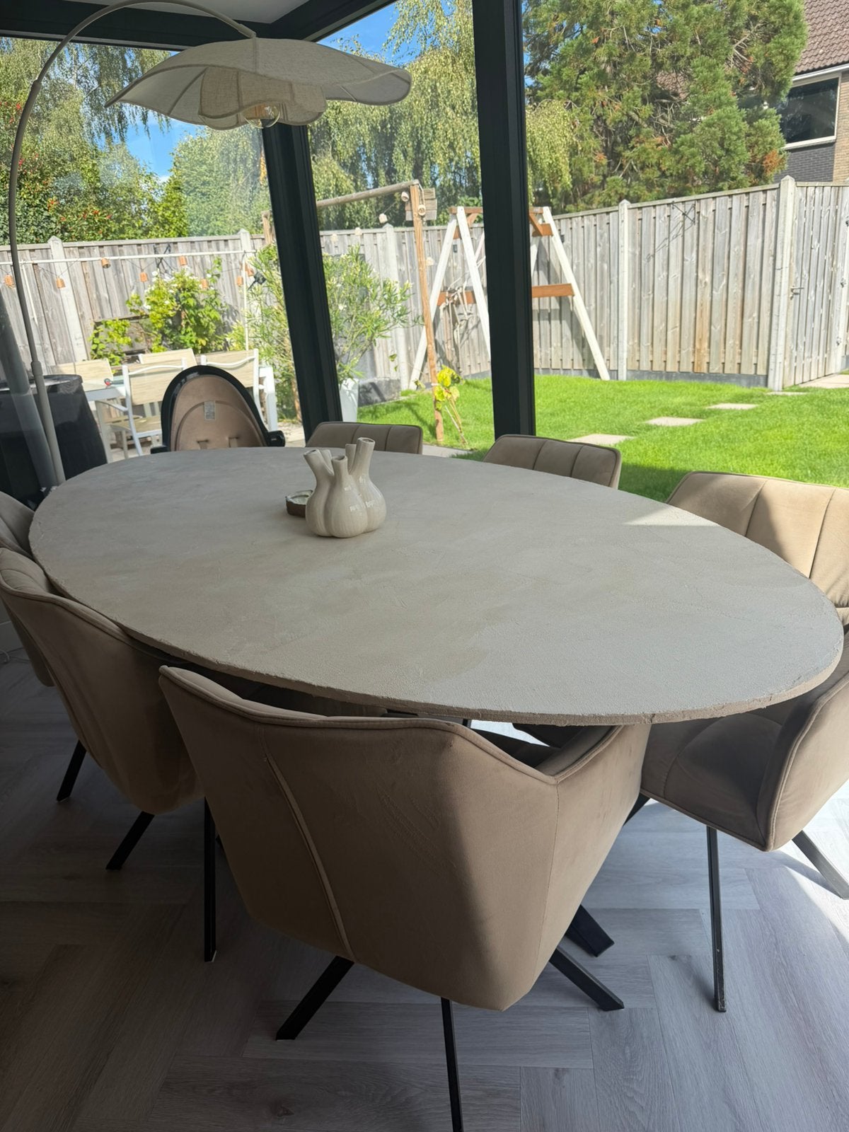 Eettafel 180 cm incl stoelen, Ophalen, 50 tot 100 cm, Zo goed als nieuw, 150 tot 200 cm