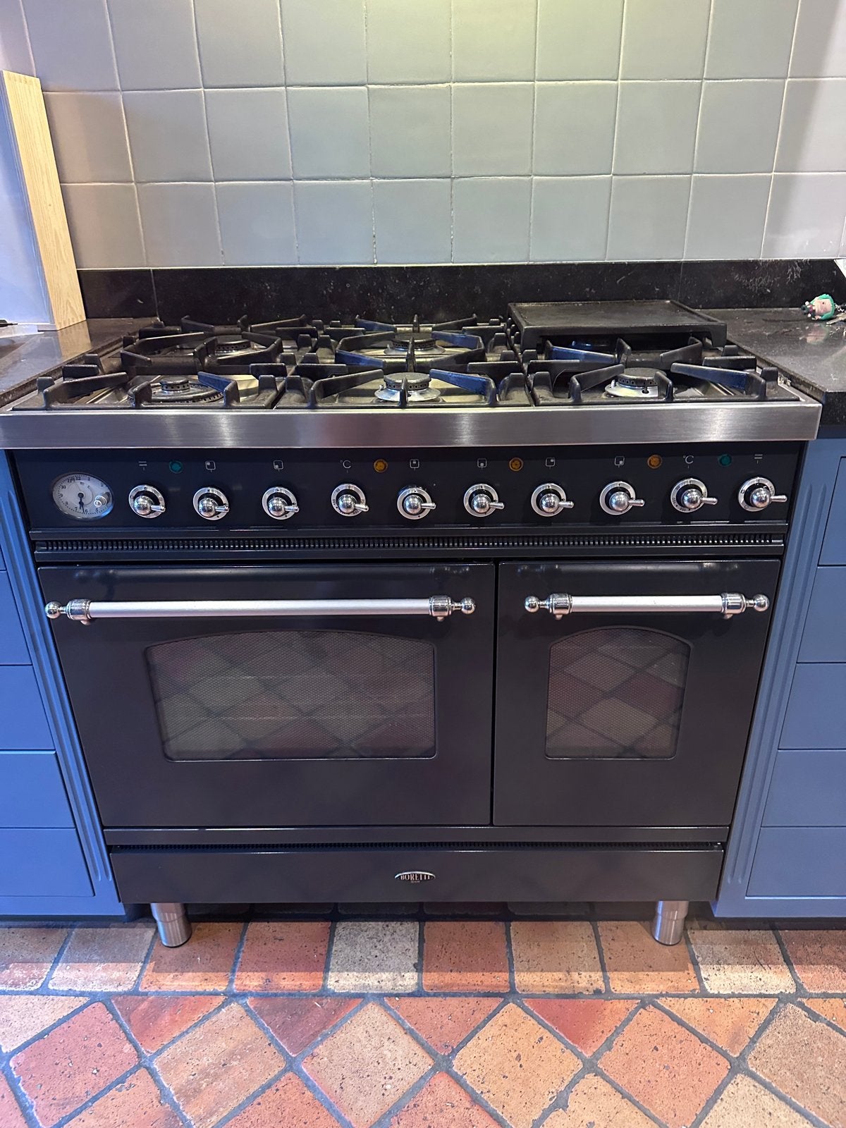 Boretti VNR946AN Fornuis - Zwart met Gas kookplaat, Witgoed en Apparatuur, Fornuizen, Gebruikt, 60 cm of meer, Ophalen of Verzenden