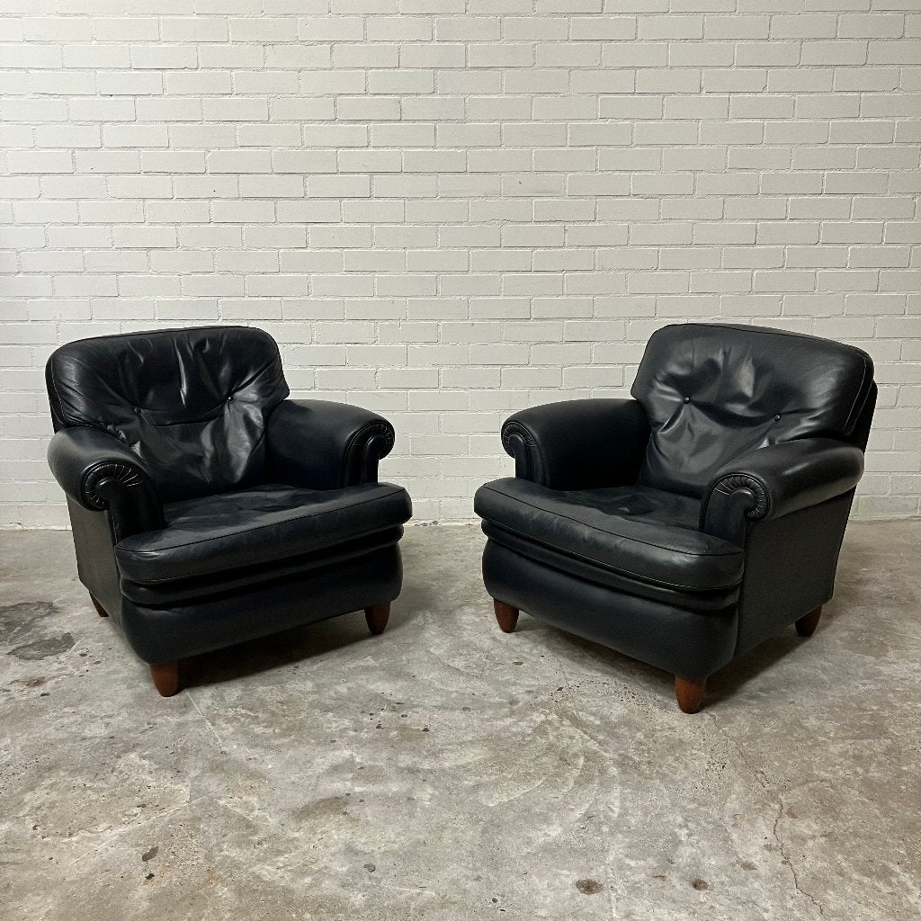 Leren Poltrona Frau design fauteuils Chesterfield stoel leer, Ophalen, Gebruikt, 50 tot 75 cm, Leer