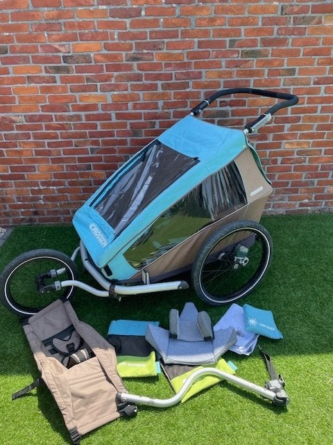 croozer fietskar 2 personen met vering en opties, Ophalen, Gebruikt, Opvouwbaar, Croozer