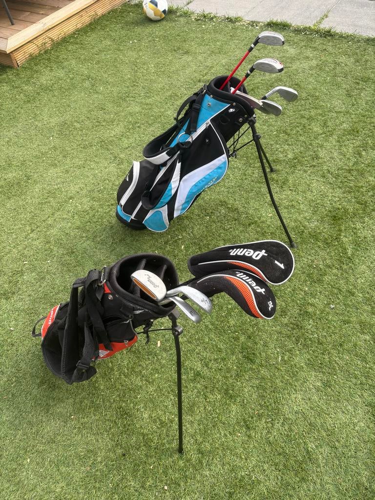 Twee sets kinder golfclubs incl. Tas, Sport en Fitness, Ophalen, Zo goed als nieuw, Set, Overige merken