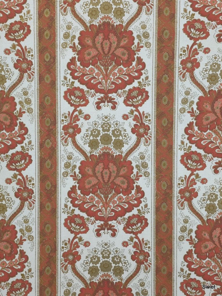 6184 rood wit goud barok behang klassiek bloemmotief swiet, Verzenden, Rood