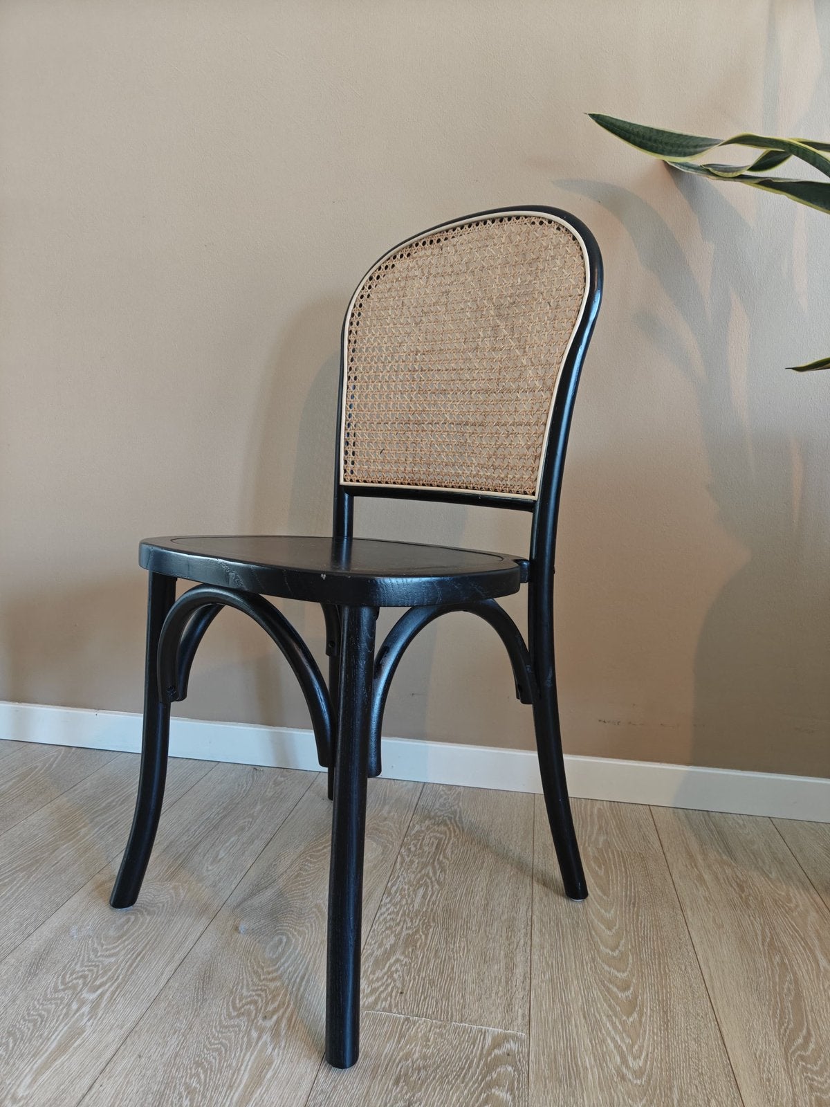 Set van 4 stoelen, Huis en Inrichting, Stoelen, Ophalen, Zwart, Hout, Zo goed als nieuw