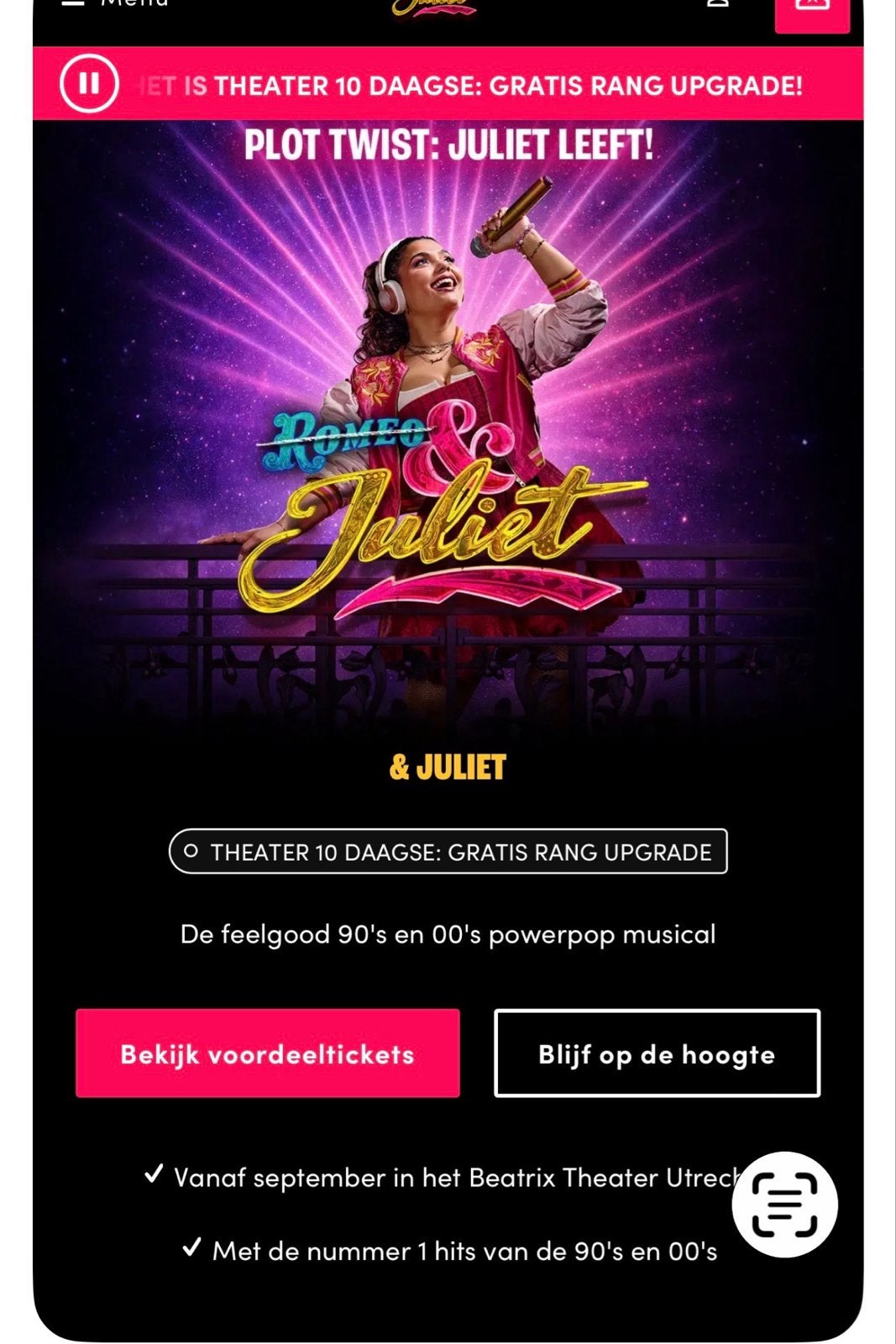 Romeo&Juliet kaartjes. Vrijdag 29-11-2026, Tickets en Kaartjes, Twee personen