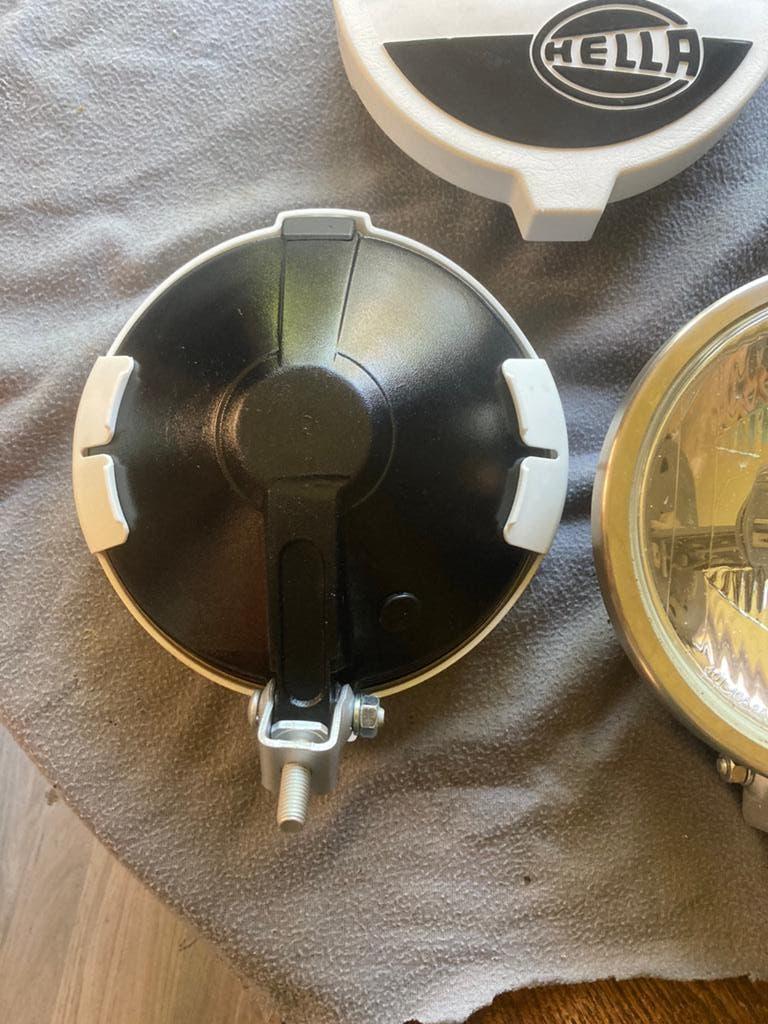 Oldtimer 2 Hella verstralers type Rallye 1000 met covers, Auto-onderdelen, Verlichting, Ophalen of Verzenden, Gebruikt