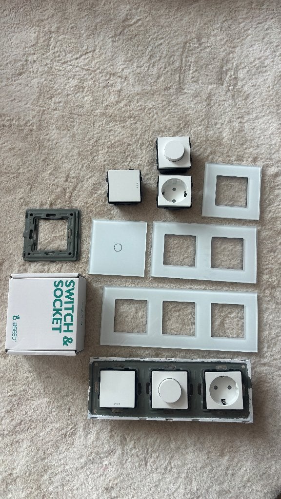 BSEED wit glas: stopcontacten, lichtschakelaars en dimmer, Ophalen of Verzenden, Nieuw, Overige merken, Overige typen