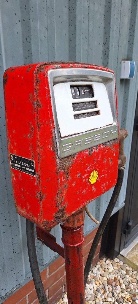 Vintage Gasboy-benzinepomp op een metalen staande voet️⛽️, Verzamelen, Ophalen, Gebruikt, ., .
