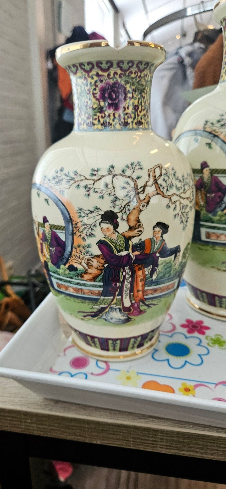3-delig Vintage Chinees Kaststel – Famille Rose Stijl (Met G, Antiek en Kunst, Ophalen
