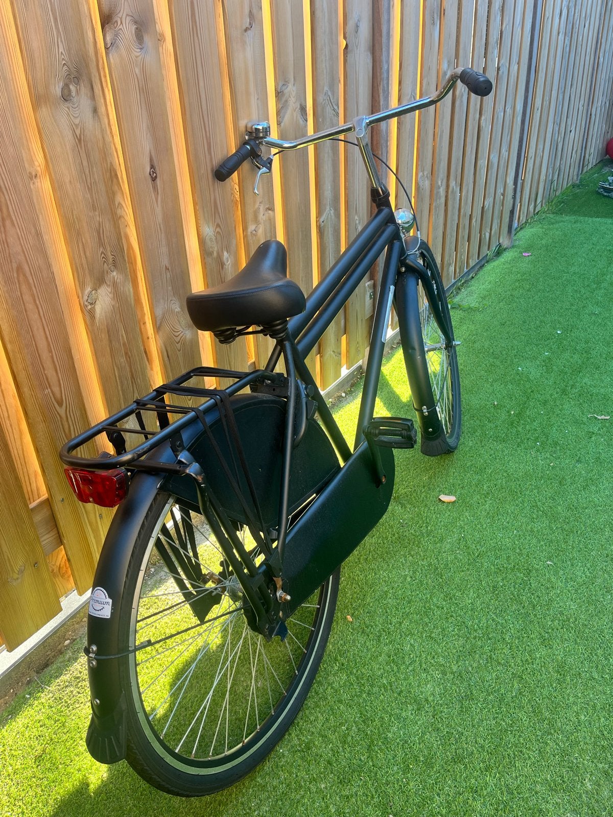 Zwarte stadsfiets - Zo goed als nieuw-herenfiets, Terugtraprem, 53 tot 56 cm, Zo goed als nieuw, Ophalen