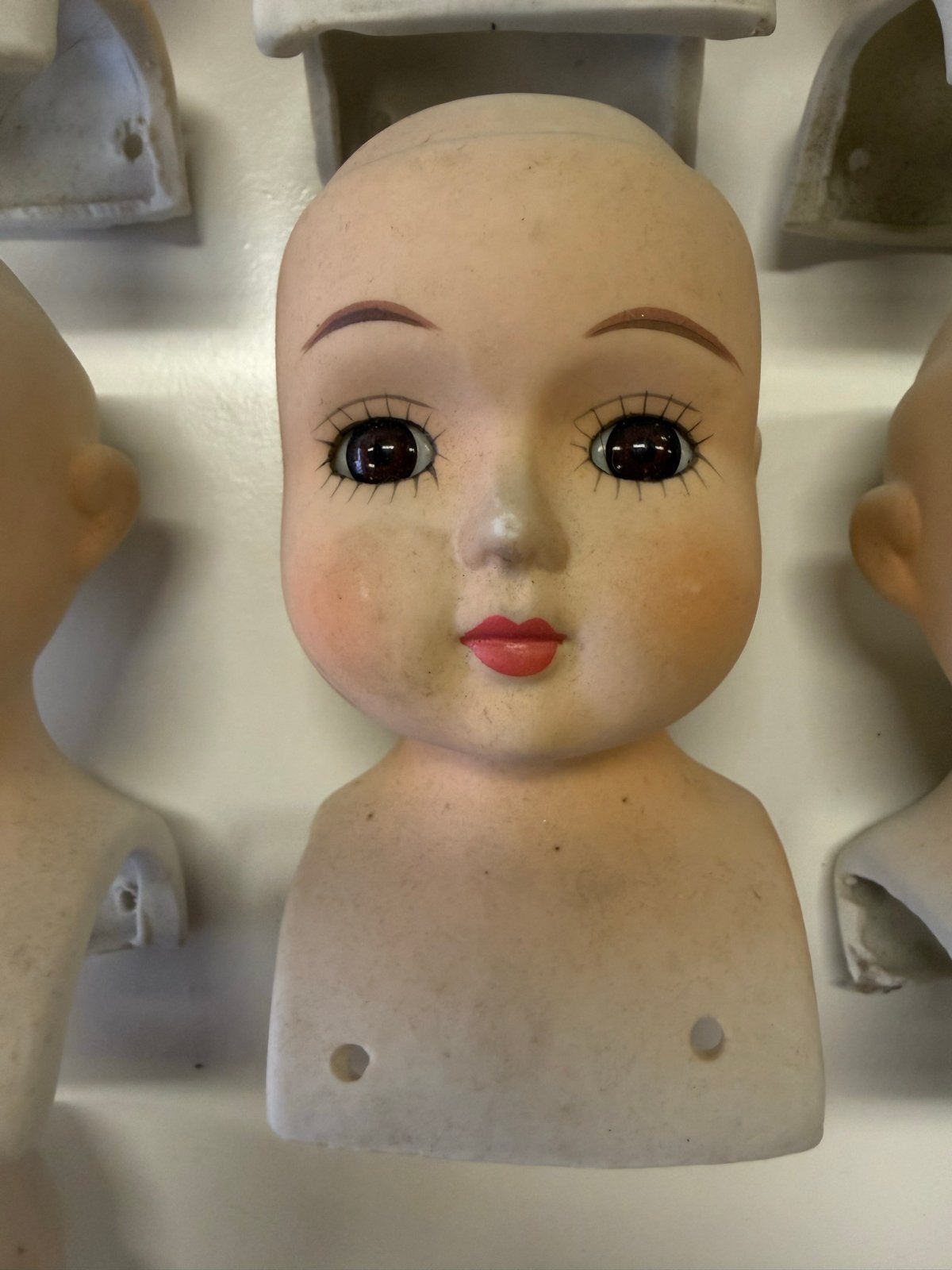 Partij vintage/antieke poppenhoofden-restauratie/verzameling, Verzamelen, Ophalen, Gebruikt, Overige typen