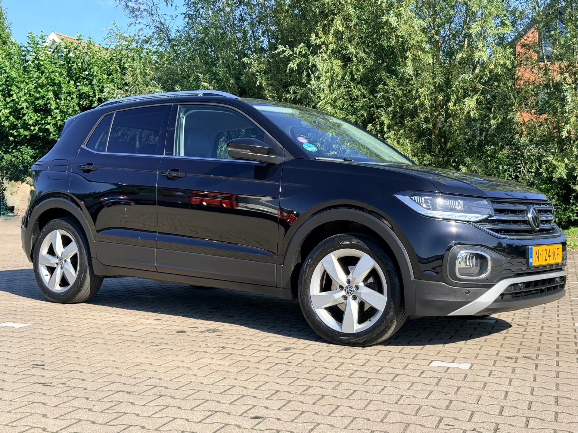 Volkswagen T-Cross 1.0 TSI Style, T-Cross, Gebruikt, Leder en Stof, Zwart