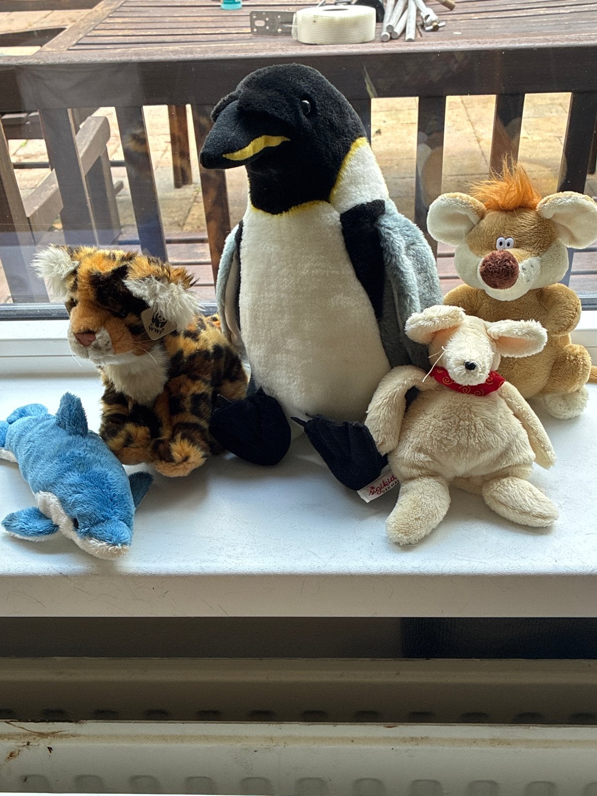 Leuke knuffelcollectie: pinguïn, tijger, dolfijn, muizen, Pinguïn, Gebruikt, Overige karakters, Zwart