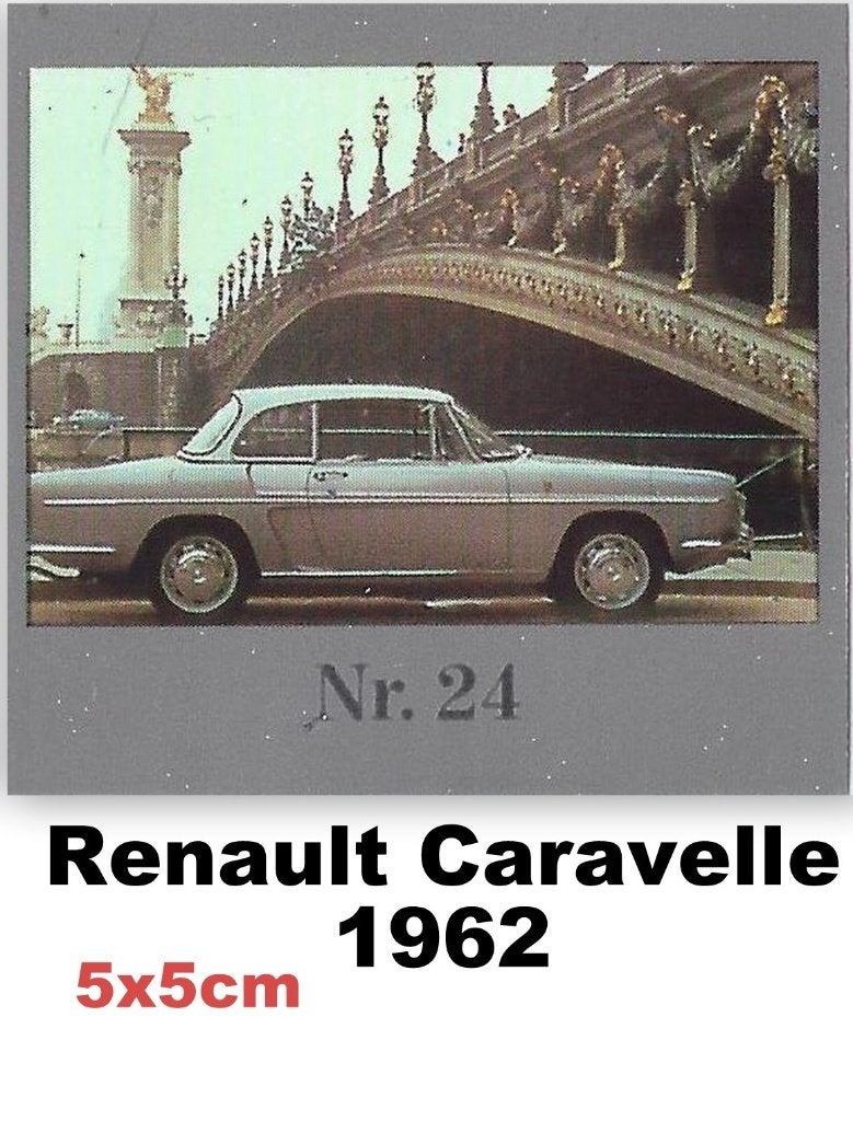 Vp24 autokaartje renault caravelle ( 5 cm x 5 cm ), Ophalen of Verzenden, Zo goed als nieuw, Auto's