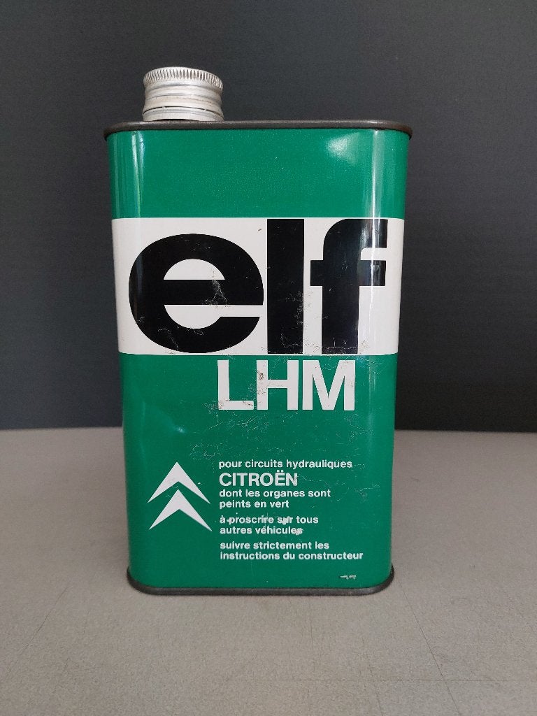 Vintage Citroën ELF LHM Olieblik - 1 liter - DS -GS -CX-SM, Verzamelen, Ophalen of Verzenden, Gebruikt, Gebruiksvoorwerp