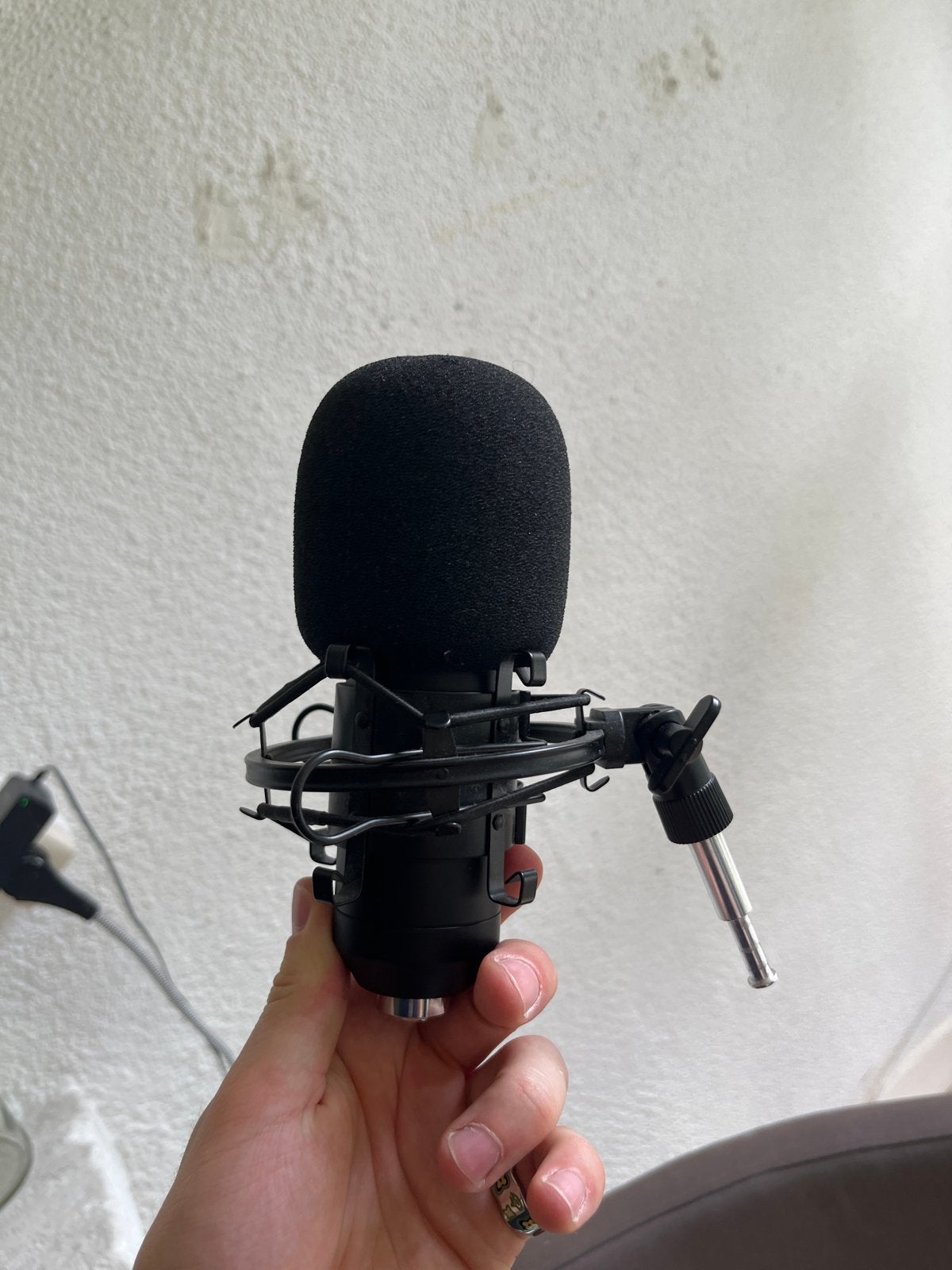 Microfoon set met arm, popfilter en ringlamp, Ophalen, Zo goed als nieuw, Studiomicrofoon