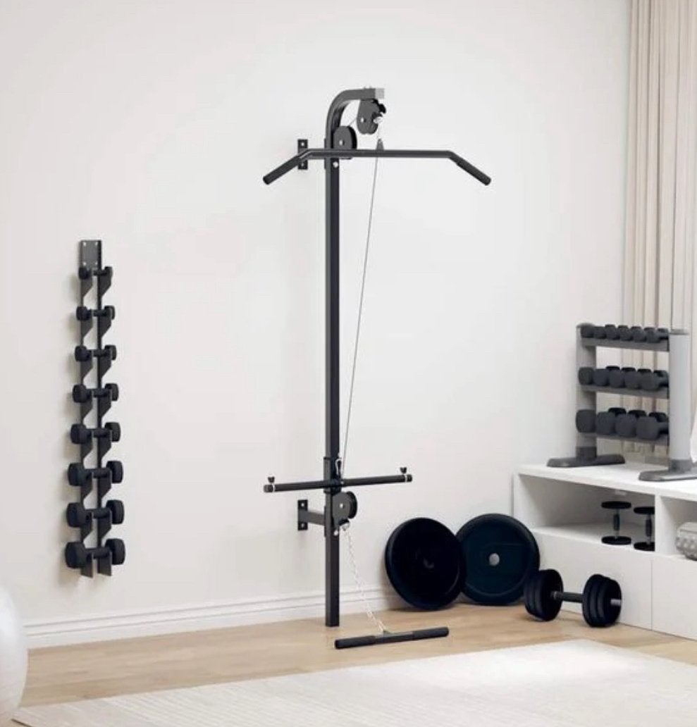 Home Gym met 2 katrollen, 40kg gewicht schijven, accessoires, Sport en Fitness, Fitnessmaterialen, Ophalen, Zo goed als nieuw