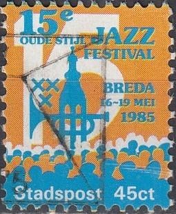 Nederland- 1985- Stadspost Breda- Muziek- Jazz Festival- G, Verzenden, Na 1940, Gestempeld