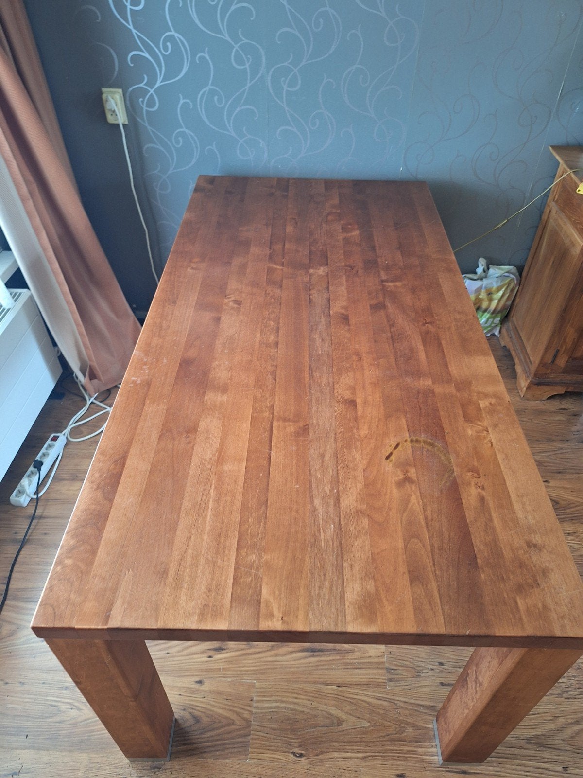 Houten eettafel - 180x90x80 cm, Ophalen, Gebruikt, 50 tot 100 cm, 150 tot 200 cm