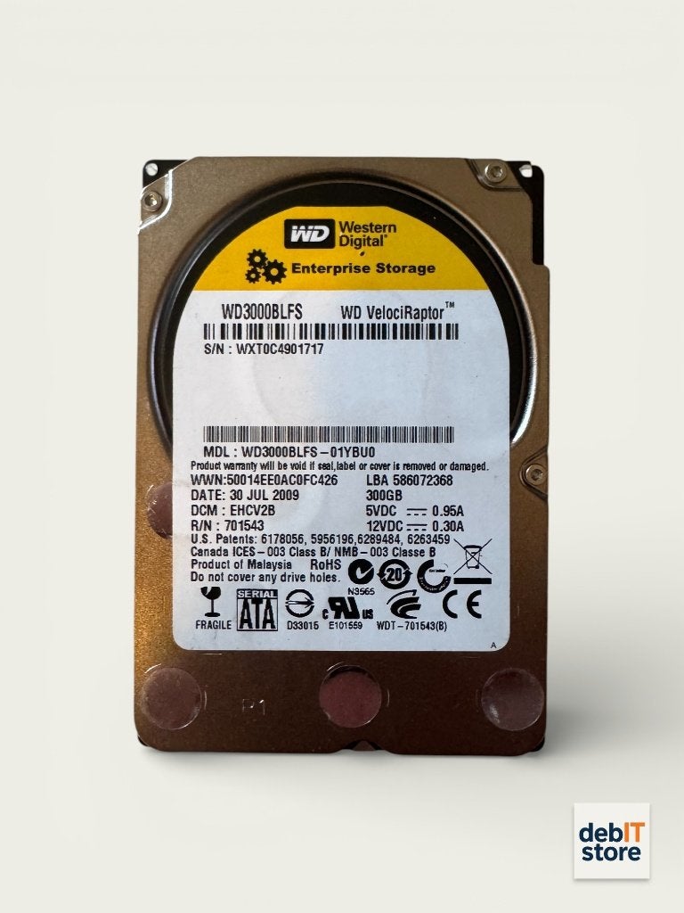 WD Velociraptor 300gb Server HDD - WD3000BLFS, Gebruikt, Server, Info@debitstore.nl, Western Digital