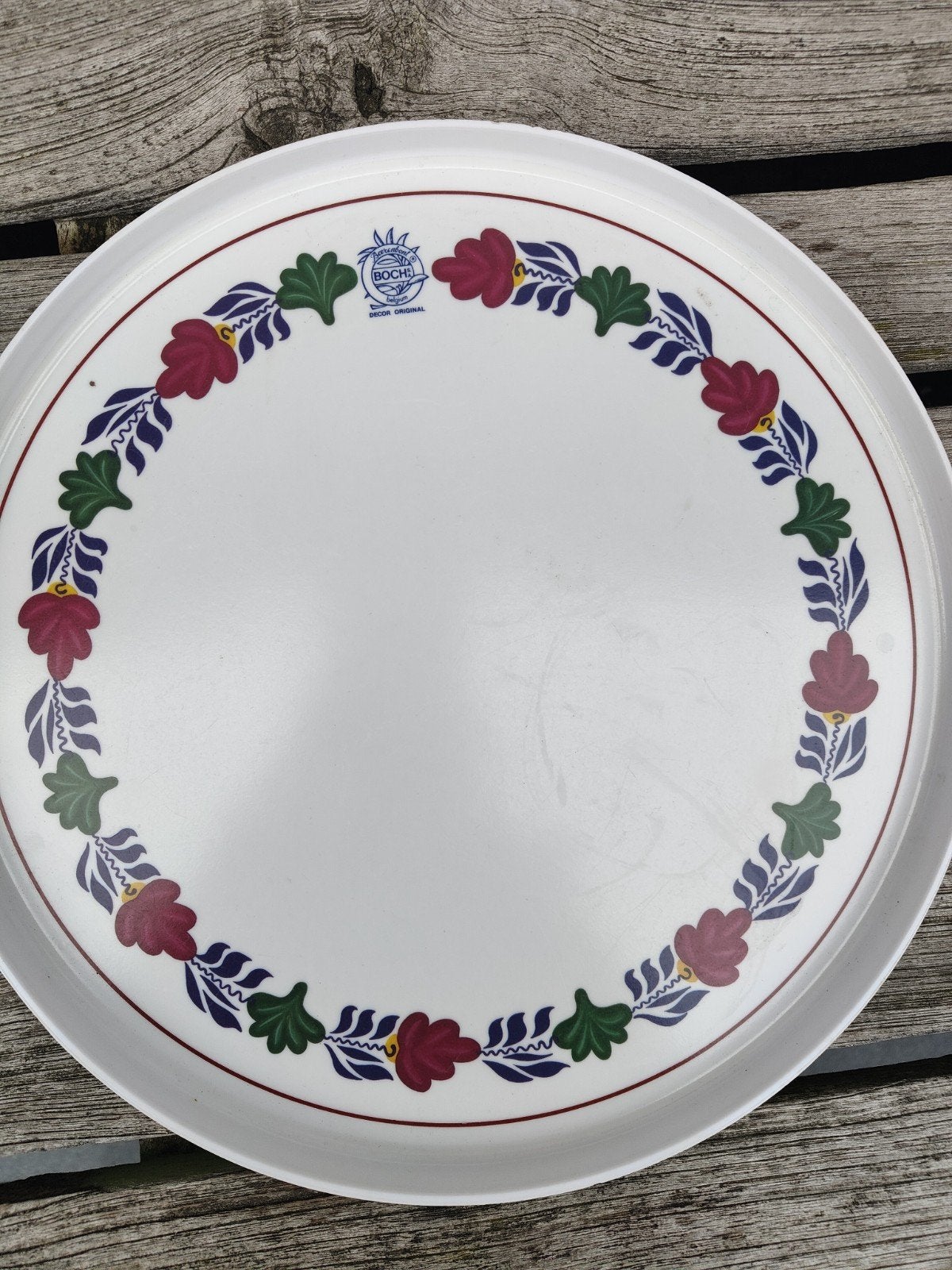 Boerenbond BOCH Belgium rond kunstof dienblad doorsnee 31cm, Ophalen of Verzenden, Zo goed als nieuw, Rond