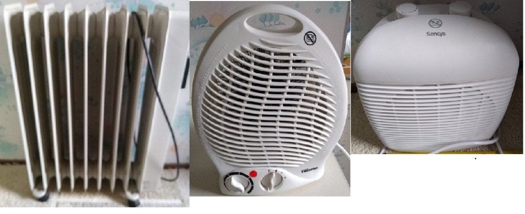 Heaters (2 ook als ventilator te gebruiken) 2000 Watt divers, 30 tot 80 cm, Gebruikt, Kachel, Minder dan 60 cm
