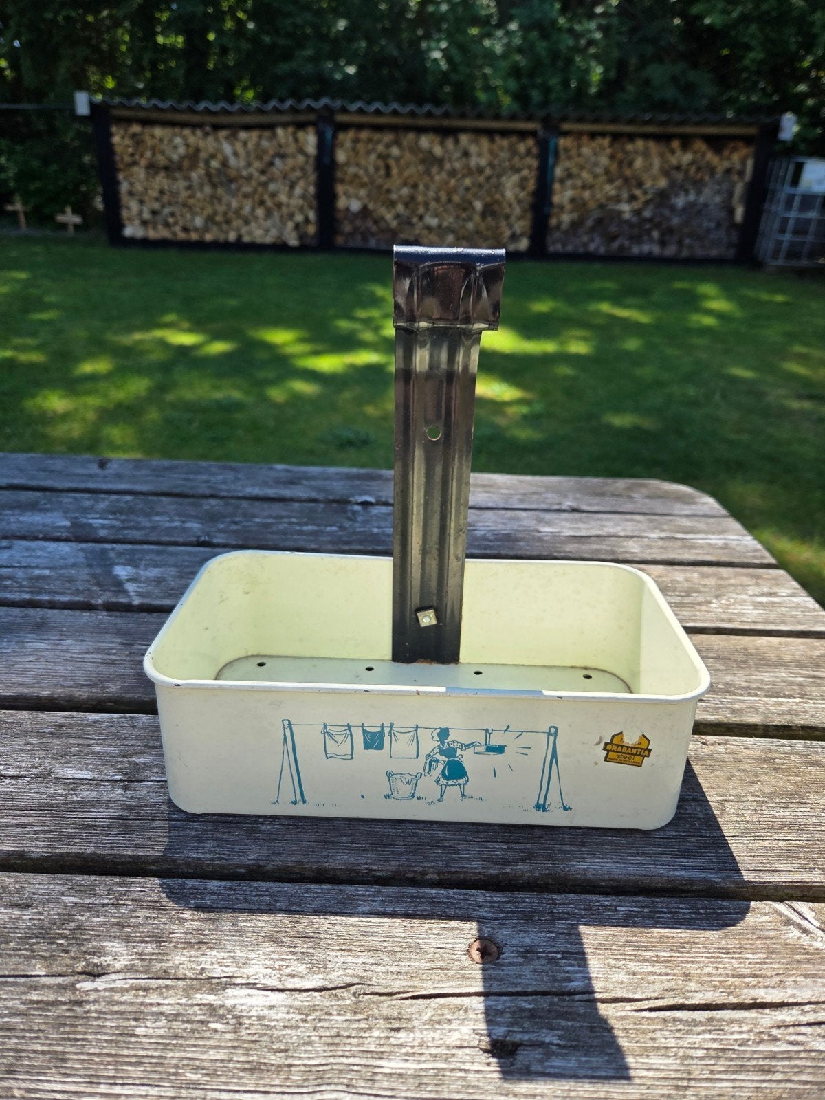 Vintage Brabantia wasknijperhouder met wasrek decoratie, Ophalen of Verzenden