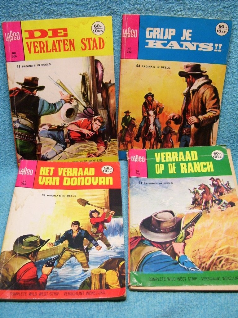 Lasso strip 4 stuks 362  363  365  366, Boeken, Meerdere stripboeken, Ophalen of Verzenden, Gelezen