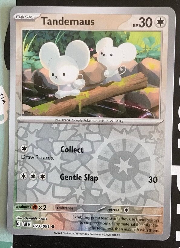Pokemon - Tandemaus (PAF 073) - Reverse holo.., Ophalen of Verzenden, Nieuw, Losse kaart, Foil