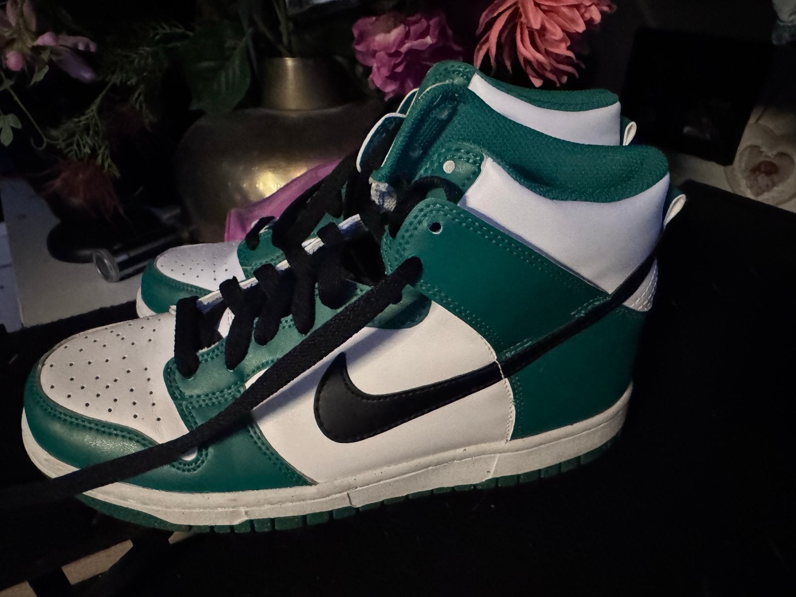 Nike Dunk Sneakers Maat 40 - Groen/Wit, Ophalen of Verzenden, Zo goed als nieuw, Groen, Sneakers of Gympen