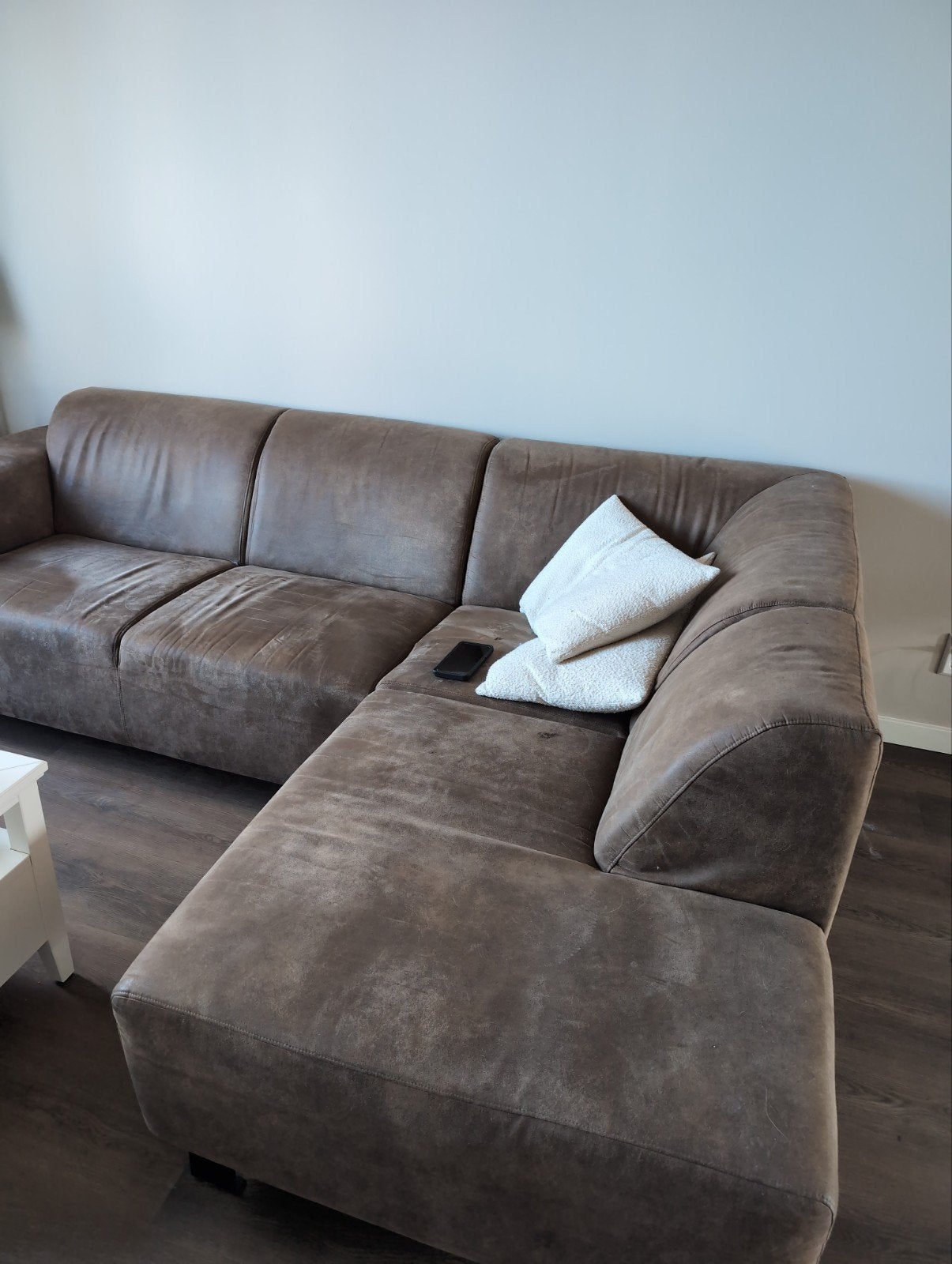 GRATIS VANDAAG Comfortabele hoekbank - Bruin, Ophalen, 250 tot 300 cm, Gebruikt, 100 tot 125 cm