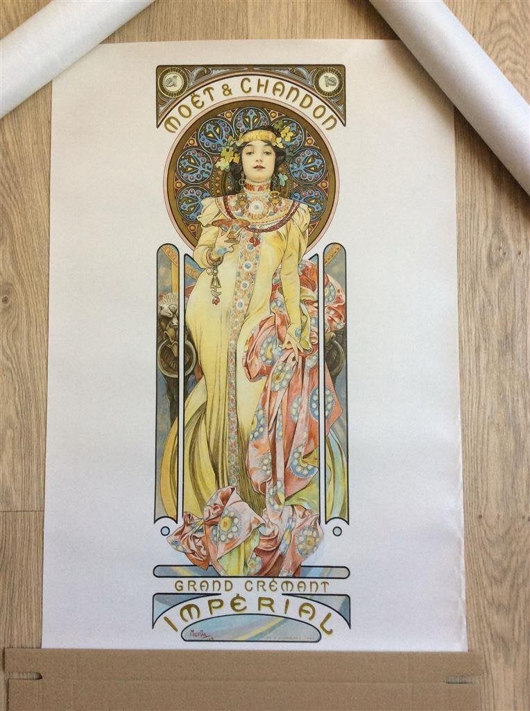 MOET & CHANDON ALPHONSE MIUCHA AFFICHE 60X40CM, Verzenden, Nieuw, A1 t/m A3, Film en Tv