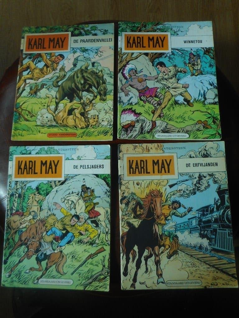4 strips KARL MAY, Gelezen, Willy Vandersteen, Ophalen of Verzenden, Meerdere stripboeken