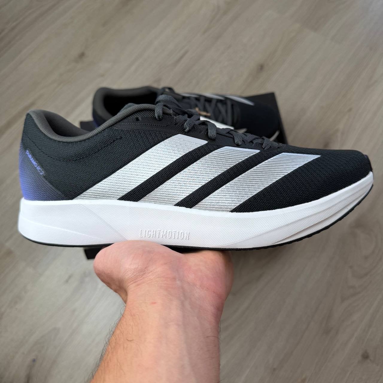 Adidas Duramo RC 7 hardloopschoenen - Zwart/Zilver, Verzenden, Nieuw, Zwart, Sneakers of Gympen