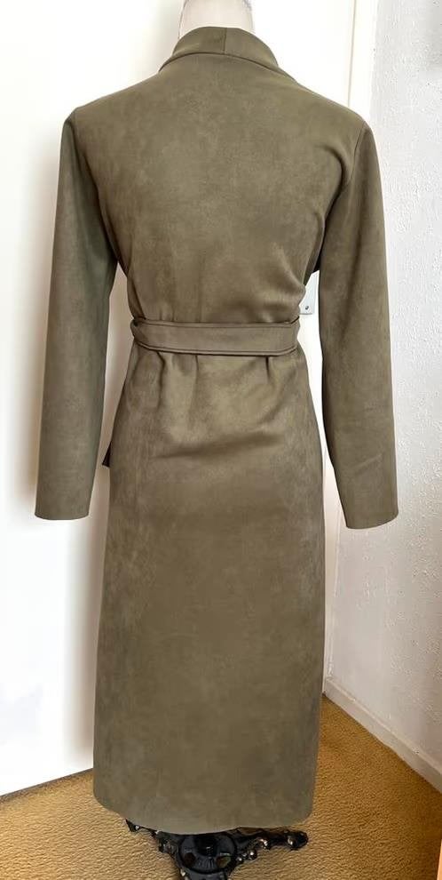 Mosgroen lang jasje maat 42/44, Kleding | Dames, Maat 42/44 (L), Ophalen of Verzenden, Zo goed als nieuw, Jasje