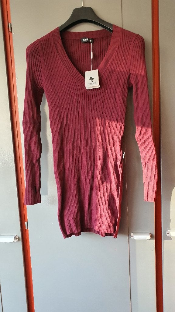 Reinders lange rib trui wijnrood – nieuw met label, Ophalen of Verzenden, Nieuw, Rood, Lange mouw
