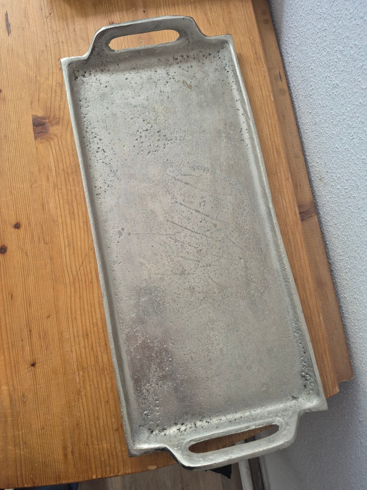 Stevig metalen sier dienblad 40x20 cm, Gebruikt, Ophalen of Verzenden, Dienblad, Metaal