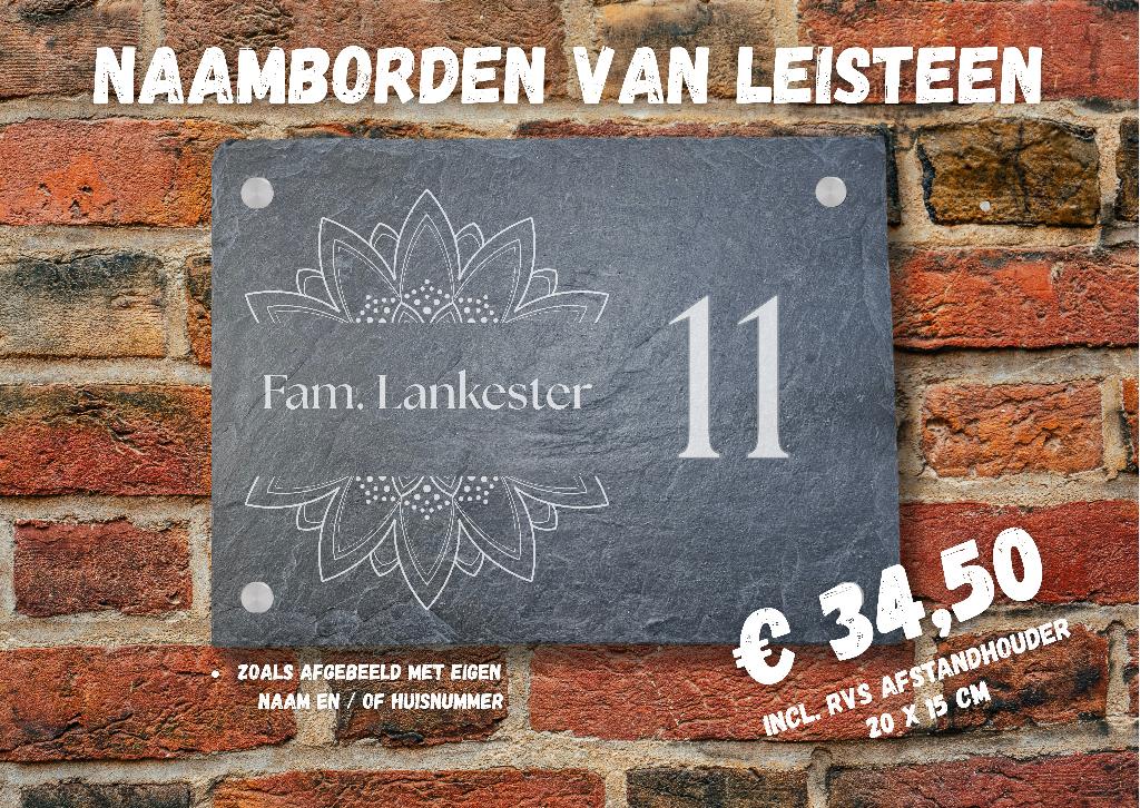 Naambord van leisteen mandala, Ophalen of Verzenden, Nieuw