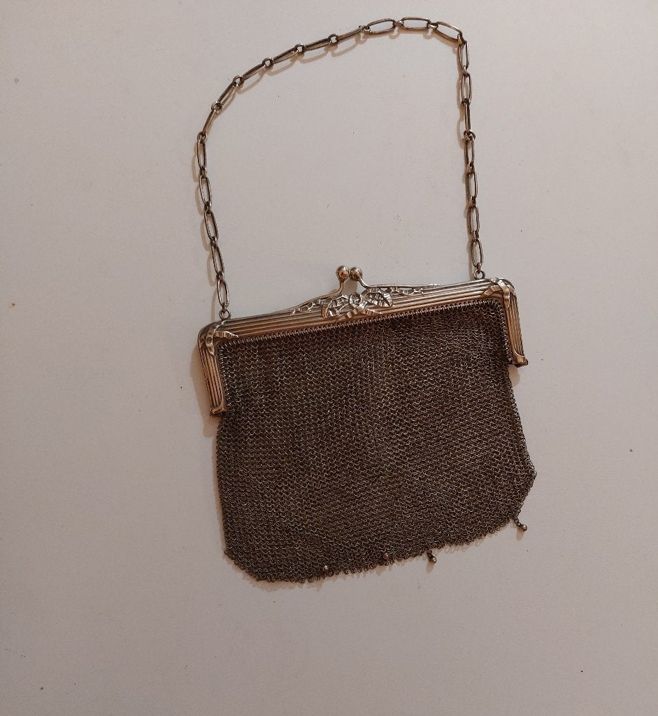 zilveren avondtasje, Antiek en Kunst, Ophalen, Zilver