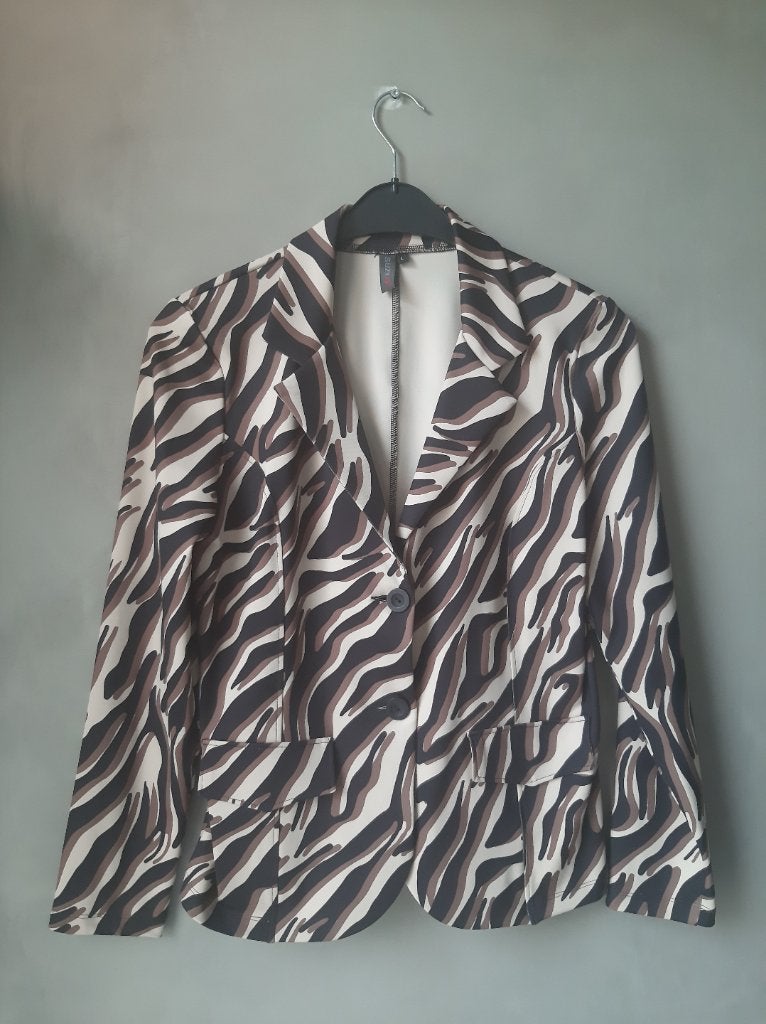 Suzy-Q Zebra Print Jasje - Zo goed als nieuw (maat L), Kleding | Dames, Jasjes, Kostuums en Pakken, SUZY-Q, Bruin, Maat 42/44 (L)