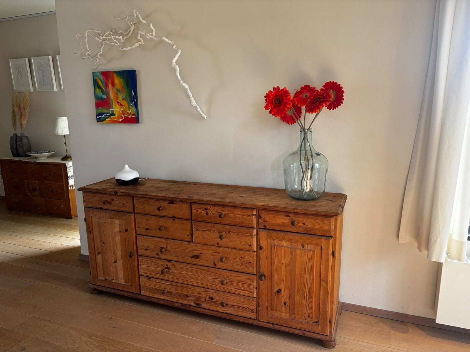 houten commode met lades en deuren, Ophalen, Gebruikt, 150 tot 200 cm, Met lade(s)