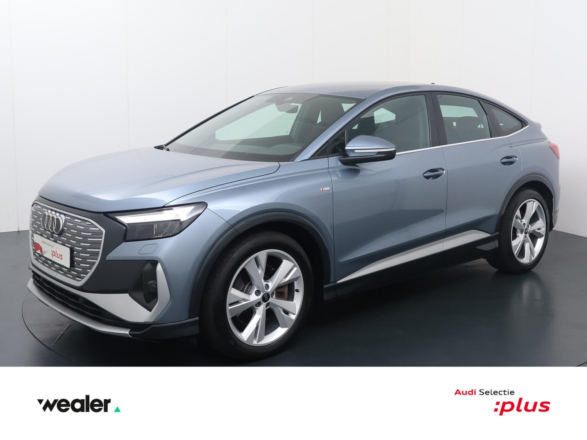 Audi Q4 Sportback e-tron 50 quattro S edition 77 kWh | 299 P, Stof, Gebruikt, Met garantie (alle), Blauw