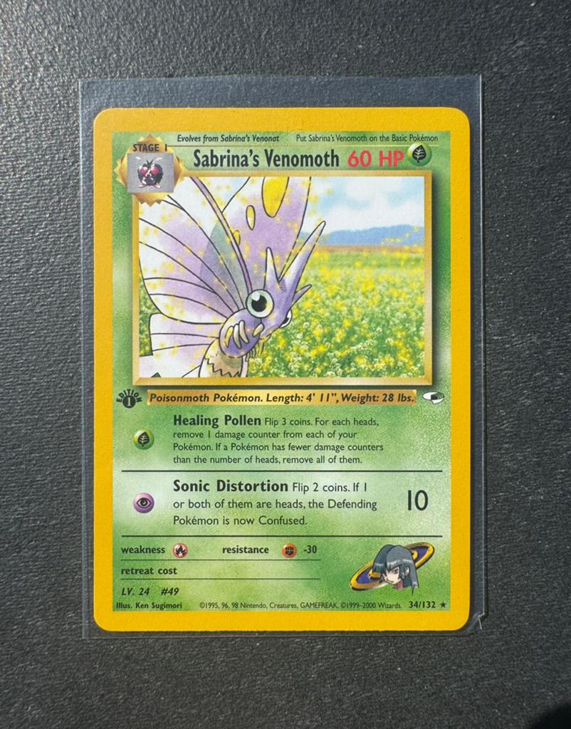 Sabrina’s Venomoth 34/132 1st Edition Engels - Gym Challenge, Ophalen of Verzenden, Zo goed als nieuw