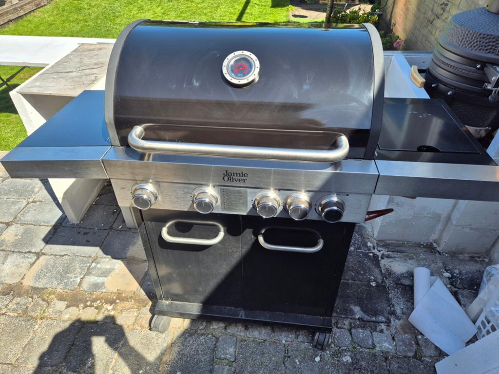 Jamie Oliver Classic 4S Gasbarbecue - 4 branders - zwart, Tuin en Terras, Gasbarbecues, Ophalen, Gebruikt, Jamie Oliver