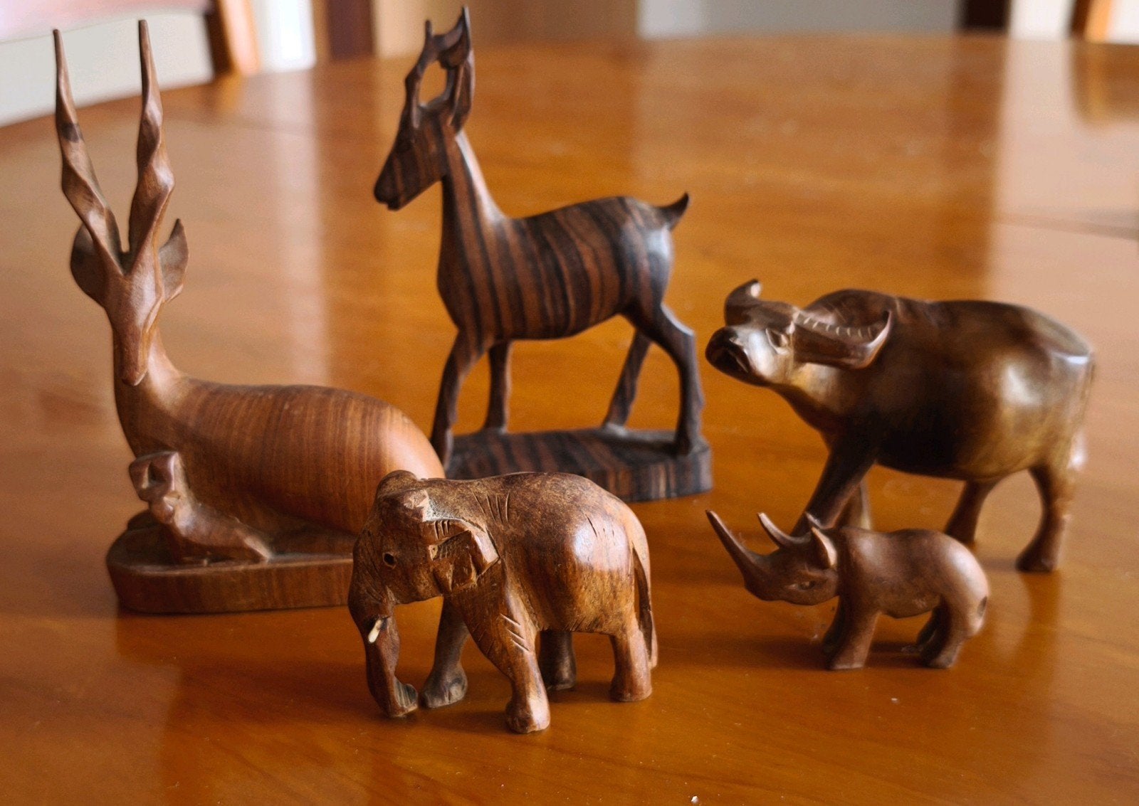 Houten Afrikaanse Dierenbeeldjes - Set van 5, Ophalen of Verzenden