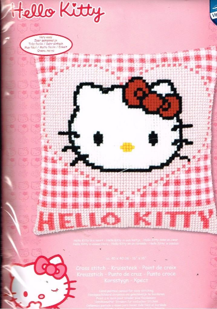 Cado AANBIEDING hello Kitty borduurpakket kussen HART, Ophalen of Verzenden, Nieuw, Handborduren, Borduurpakket